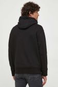 Бавовняна кофта Armani Exchange чоловіча колір чорний з капюшоном з принтом (3437094)