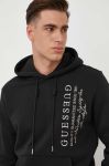 Кофта Guess чоловіча колір чорний з капюшоном з аплікацією (3597440) Кофта Guess чоловіча колір чорний з капюшоном з аплікацією (3597440)
