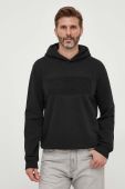 Кофта Guess чоловіча колір чорний з капюшоном з аплікацією (3597451)