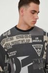Бавовняна кофта Guess чоловіча колір сірий візерунок Бавовняна кофта Guess чоловіча колір сірий візерунок