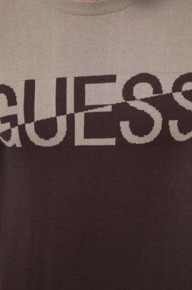 Блузка Guess чоловіча колір коричневий легкий фото 5