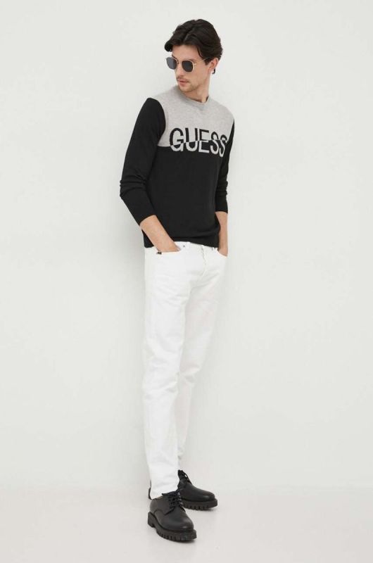 Блузка Guess чоловіча колір чорний легкий фото 2