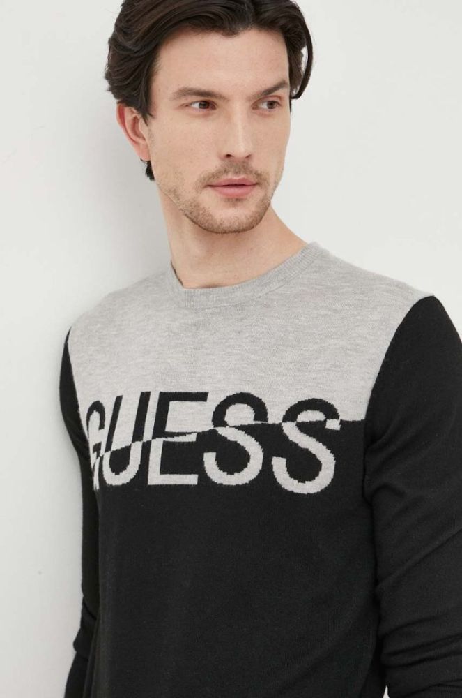 Блузка Guess чоловіча колір чорний легкий фото 4