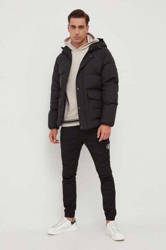Кофта Armani Exchange чоловіча колір бежевий з капюшоном однотонна фото 2