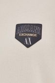 Кофта Armani Exchange чоловіча колір бежевий з капюшоном однотонна