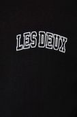 Бавовняна кофта Les Deux чоловіча колір чорний з капюшоном з принтом (3473495)