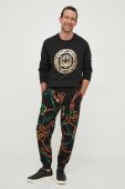 Бавовняна кофта Just Cavalli чоловіча колір чорний з принтом (3637964)