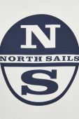 Бавовняна кофта North Sails чоловіча колір бежевий з капюшоном з принтом