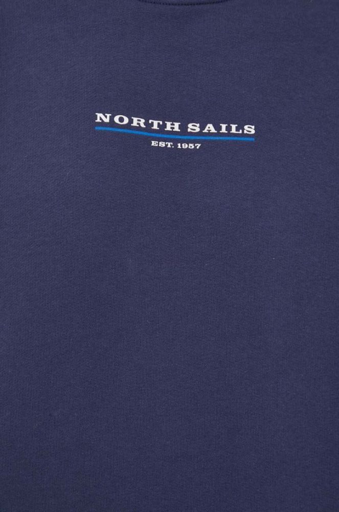 Бавовняна кофта North Sails чоловіча колір синій з принтом (3546105) фото 5