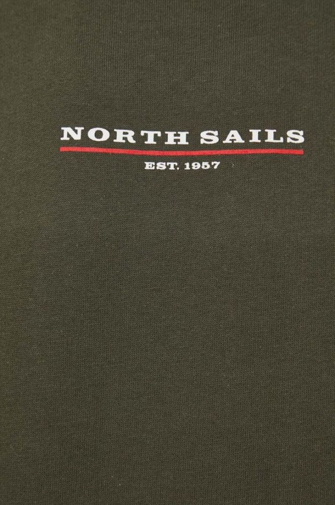 Бавовняна кофта North Sails чоловіча колір зелений з принтом фото 5
