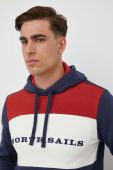Бавовняна кофта North Sails чоловіча з капюшоном візерунок колір барвистий