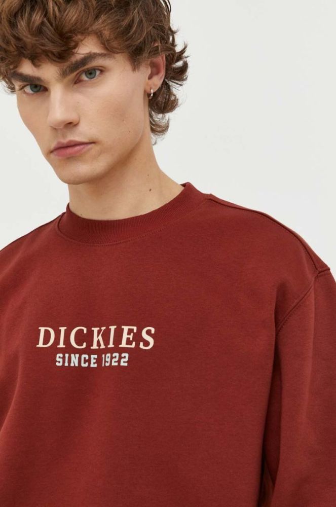 Кофта Dickies чоловіча колір бордовий з принтом фото 4