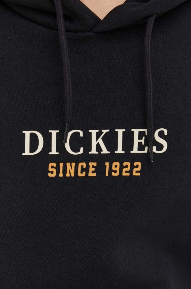 Кофта Dickies чоловіча колір чорний з капюшоном з принтом фото 5