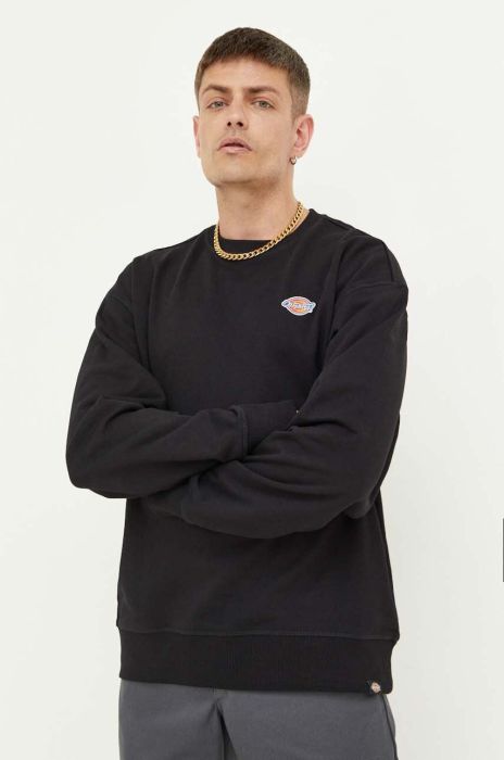Бавовняна кофта Dickies чоловіча колір чорний однотонна