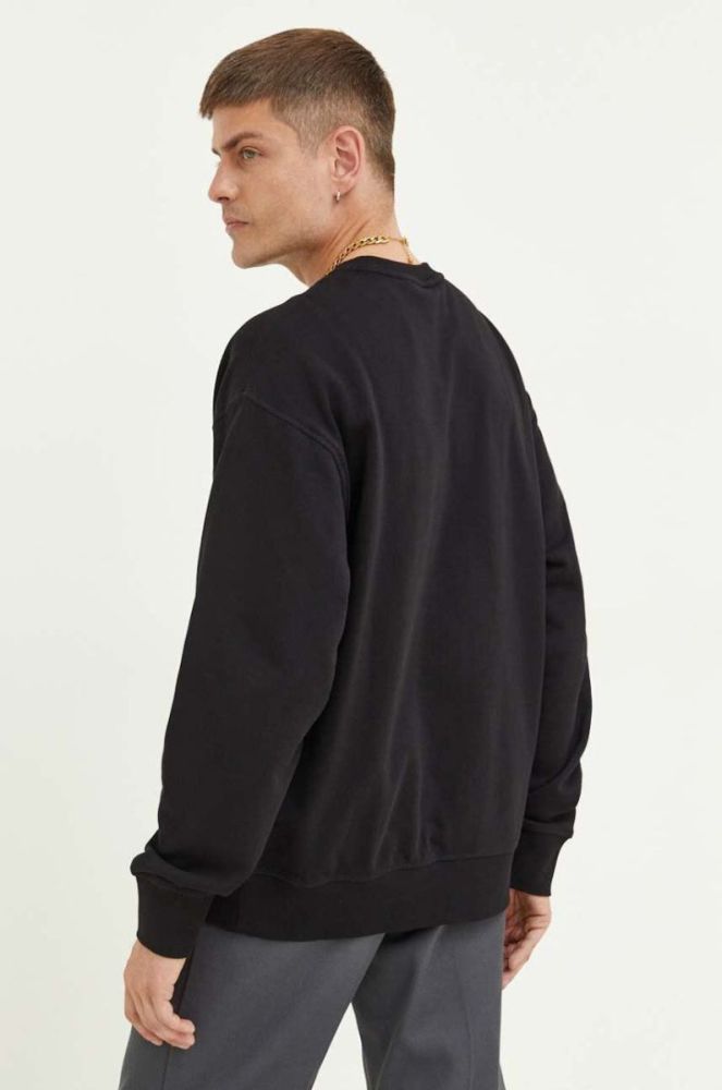 Бавовняна кофта Dickies чоловіча колір чорний однотонна фото 3