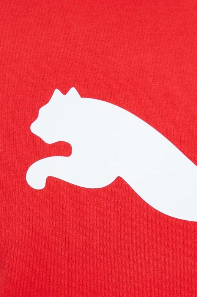Бавовняна кофта Puma чоловіча колір червоний з капюшоном з принтом фото 5
