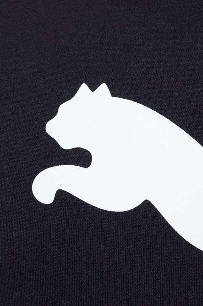 Бавовняна кофта Puma чоловіча колір чорний з капюшоном з принтом (3453774) фото 5