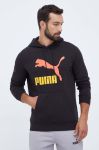Бавовняна кофта Puma чоловіча колір чорний з капюшоном з принтом (3453782)
