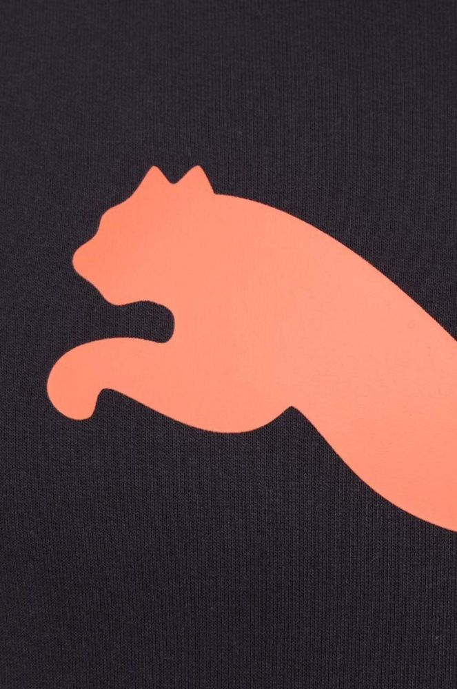 Бавовняна кофта Puma чоловіча колір чорний з капюшоном з принтом (3453782) фото 5