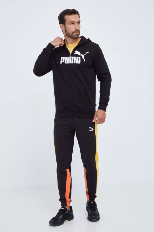 Кофта Puma чоловіча колір чорний з капюшоном з принтом (3453791) фото 2