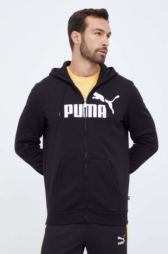 Кофта Puma чоловіча колір чорний з капюшоном з принтом (3453791) фото 4