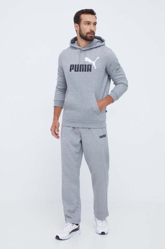 Кофта Puma чоловіча колір сірий з капюшоном з принтом (3453799) фото 2