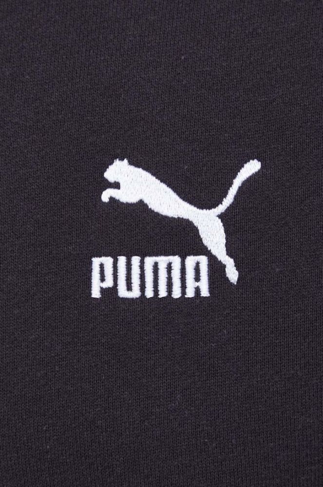 Бавовняна кофта Puma чоловіча колір чорний з капюшоном з аплікацією (3453811) фото 5