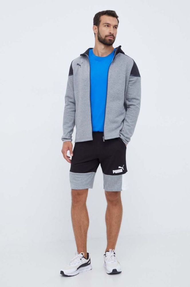 Кофта Puma чоловіча колір сірий з капюшоном меланж (3453822) фото 2