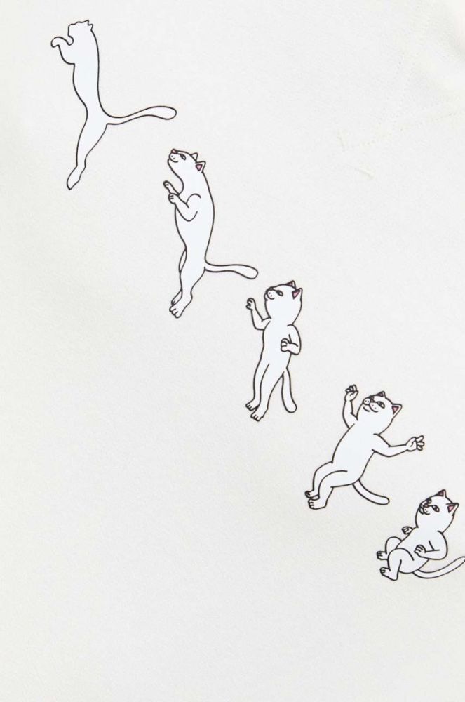 Бавовняна кофта Puma PUMA X RIPNDIP чоловіча колір білий з капюшоном з принтом фото 5