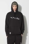 Бавовняна кофта Puma PUMA X RIPNDIP чоловіча колір чорний з капюшоном з принтом