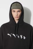 Бавовняна кофта Puma PUMA X RIPNDIP чоловіча колір чорний з капюшоном з принтом