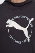 Кофта Puma чоловіча колір чорний з капюшоном з принтом (3629284)