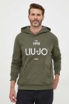 Кофта Liu Jo чоловіча колір зелений з капюшоном з принтом
