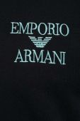 Кофта лаунж Emporio Armani Underwear колір чорний з капюшоном з аплікацією