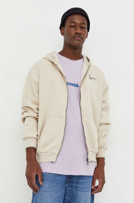 Кофта Karl Kani чоловіча колір бежевий однотонна