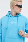 Кофта Karl Kani чоловіча з капюшоном з аплікацією колір блакитний