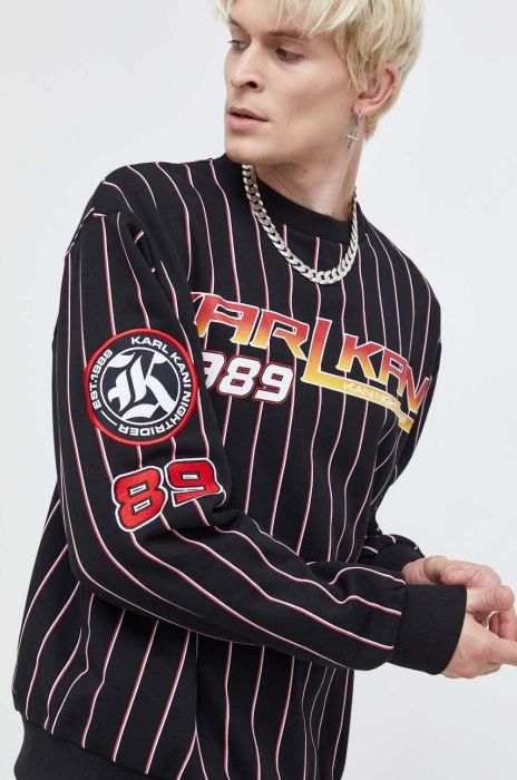 Кофта Karl Kani чоловіча колір чорний з принтом