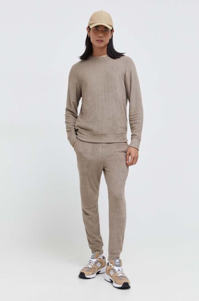 Кофта UGG чоловіча колір коричневий однотонна фото 2
