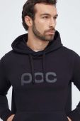 Бавовняна кофта POC чоловіча колір чорний з капюшоном з принтом