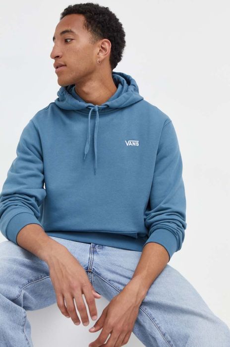 Кофта Vans чоловіча з капюшоном однотонна колір блакитний (3481161)