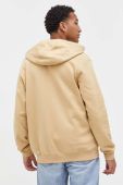 Бавовняна кофта Vans чоловіча колір бежевий з капюшоном з принтом (3476906)