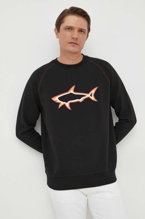 Кофта Paul&Shark чоловіча колір чорний з аплікацією