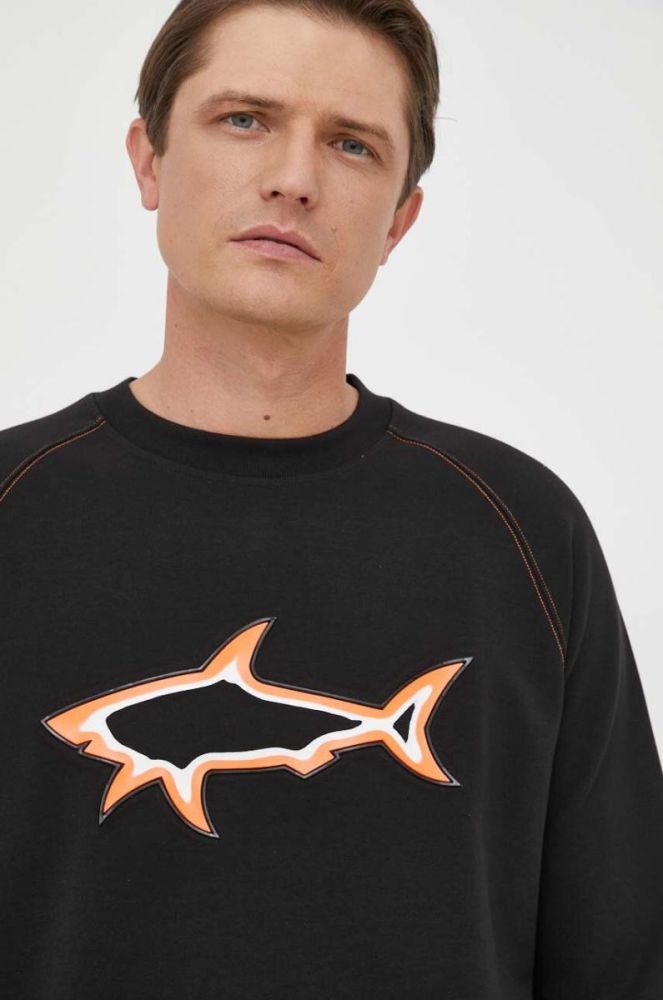 Кофта Paul&Shark чоловіча колір чорний з аплікацією фото 4