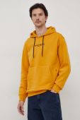 Бавовняна кофта Paul&Shark чоловіча колір помаранчевий з капюшоном з аплікацією