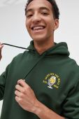 Бавовняна кофта Vans чоловіча колір зелений з капюшоном з принтом (3481167)