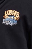 Бавовняна кофта Vans чоловіча колір чорний з капюшоном з принтом (3476910)