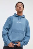 Бавовняна кофта Vans чоловіча з капюшоном з аплікацією колір блакитний (3481171)