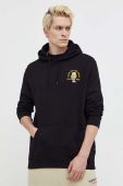 Бавовняна кофта Vans чоловіча колір чорний з капюшоном з принтом (3489025)
