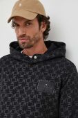 Кофта La Martina чоловіча колір чорний з капюшоном візерунок
