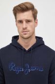 Бавовняна кофта Pepe Jeans RYAN чоловіча колір синій з капюшоном з аплікацією